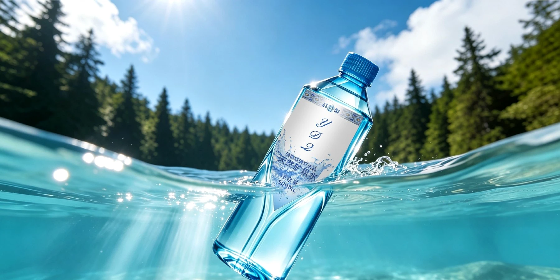 YIDIQUAN selenium-rich mineral water bottle in clear water